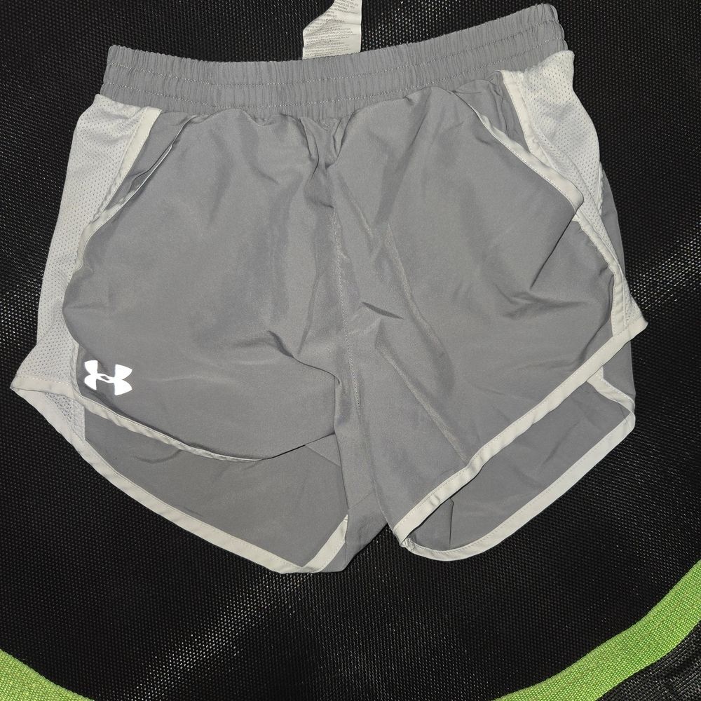 Under Armour Gray Women's Athletic Shorts with White Trim